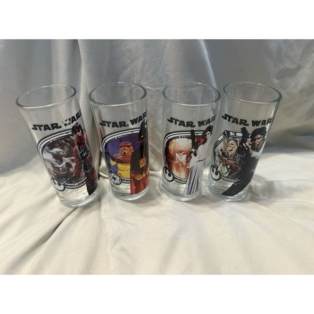 Star Wars Vandor Collector Set Complete 4 Drinking‎ Glasses Fan Club Vandor 2010